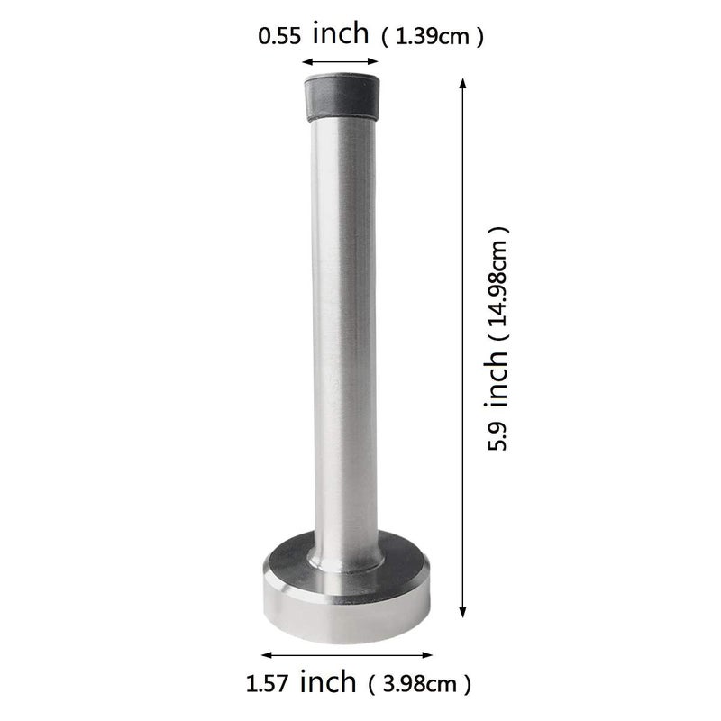 KOLAKO Door Stopper, Door Stops, 6 Inch Extra Long Doorstops, Stainless Steel Wall Protector, Sound Dampening Door Stopper Rubber Bumper Tip Door Holder Brushed Wall Door Mount Door Stop Silver 1 Packâ€¦ - Image 3